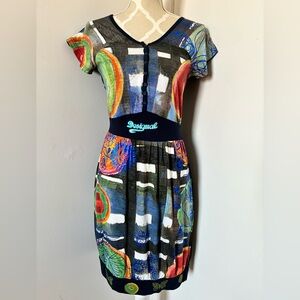 DESIGUAL | Short-Sleeve Button-Front Cotton Abstract Graphic Print - Medium